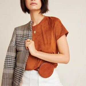 Anthropologie Viola Suede Tee - Color: Honey